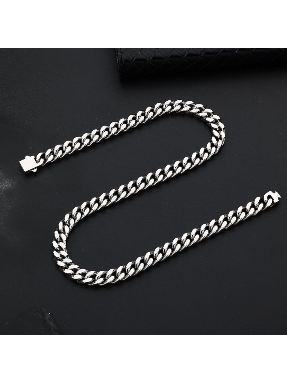 Unisex 9MM Silver Chain Cuban Link 11mm Stainless Steel Gold Silver Plated - Picture 6 of 6